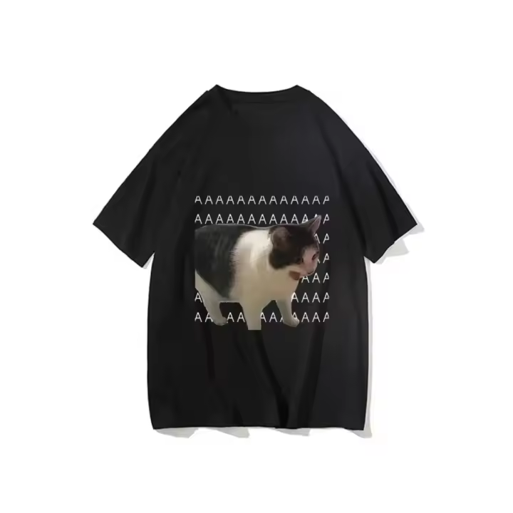 Camiseta Casual De Gato Llorando Meme Divertido Para Mujeres Y Hombres Verano Harajuku Moda Corta Manga Camisetas Transpirables De Algodón Estilo O-Neck - 1