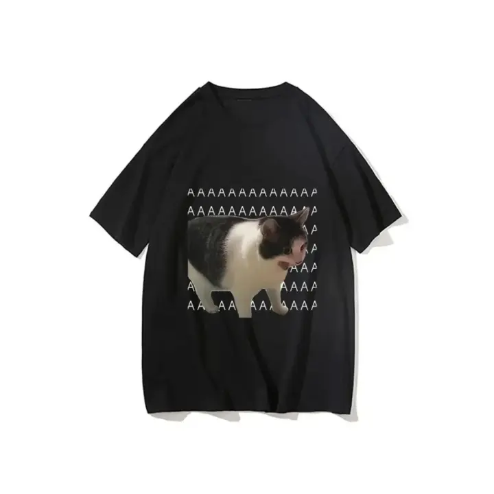 Camiseta Casual De Gato Llorando Meme Divertido Para Mujeres Y Hombres Verano Harajuku Moda Corta Manga Camisetas Transpirables De Algodón Estilo O-Neck - 1