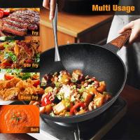 Sartén De Piedra Maifan Antiadherente Para Fogón Y Inducción Cocina Duradera Sartén De Res Meat Eco-amigable Con Cubierta De Vidrio - details 6