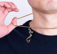 Collar Cadena De Mermaid Fish Punk Hip Hop En Acero Inoxidable Y Titanio Para Hombres Mujeres Parejas Regalo Joyería Moda - details 2