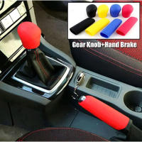 2Pc/Set Fundas Para Palanca De Cambios Y Freno De Mano De Coche En Silicona Manual Cubierta Protectora Para Estilo Del Coche - details 6