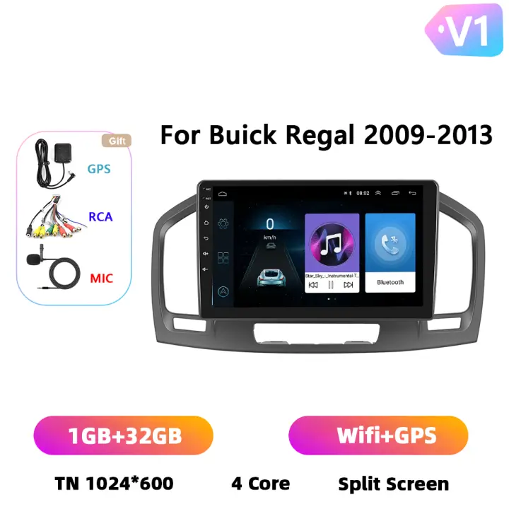 Podofo Radio de coche Android 2 Din para Buick Regal 2009-2013 Opel Insignia 2008-2013 Carplay 8+128GB AI Voice WIFI+4G DSP GPS Navegación Multimedia Reproductor de Video - 1