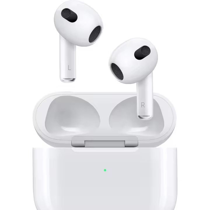 Apple AirPods 3 Auriculares intrauditivos inalámbricos Bluetooth con estuche de carga con cable, impermeabilidad profesional IPX4, reducción activa de ruido y excelente calidad de sonido, batería de larga duración - 1