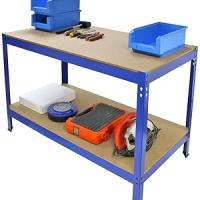 Mesa de Trabajo Metálica Q-Rax de Acero Sin Tornillos Azul Banco de Trabajo Metálico Metal Taller Carpintero Profesional Garaje Banco Trabalho 120cm x 60cm x 90cm Tool Work Bench Workbench Garage - details 5