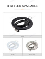 Soporte De Luz LED Blanco/ Negro Ajustable Para Bombilla MR16 GU10 Holder De Luz Térmica Revestida De Aluminio Para Iluminación Requedada - details 1