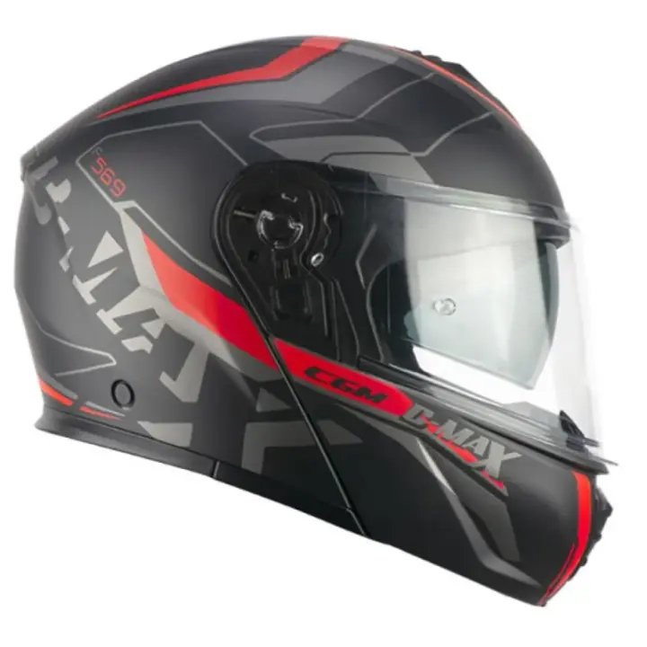 CASCO MODULAR CGM 569G C-MAX CITY GRAFITO NEGRO ROJO - 1