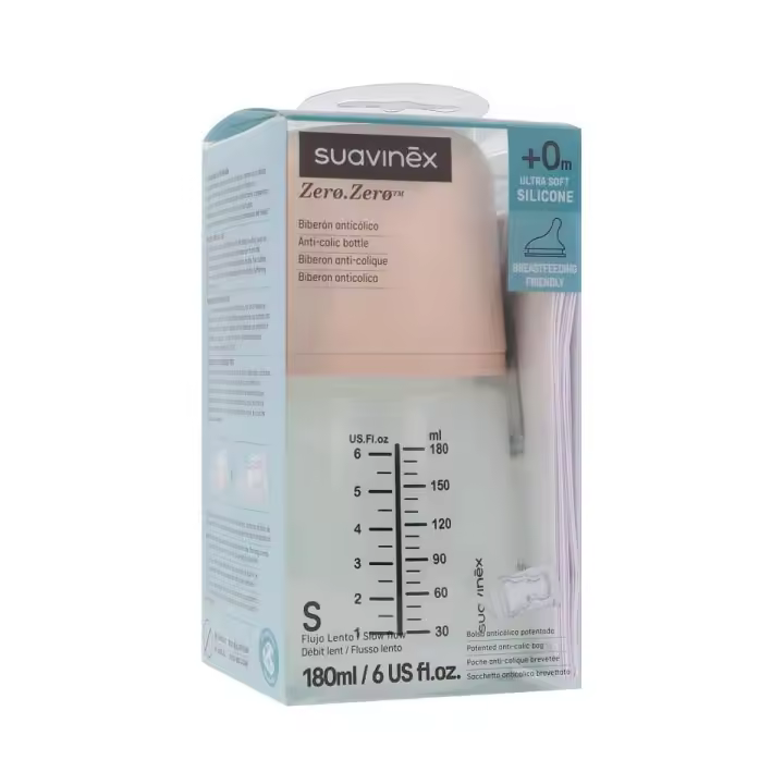 SUAVINEX ZERO ZERO BIBERON ANTICOLICO SILICONA TALLA S 180 ML - 1