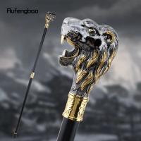 Bastón De Moda Con Cabeza De León Dorado Y Barba Negro Decorativo Para Cosplay Vintage 93cm Punta De Goma Material De Acero - details 0