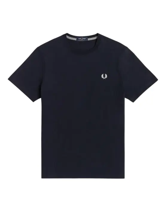 Camiseta Fred Perry Hombre Marino Cuello Redondo Algodón Diseño Minimalista - 1