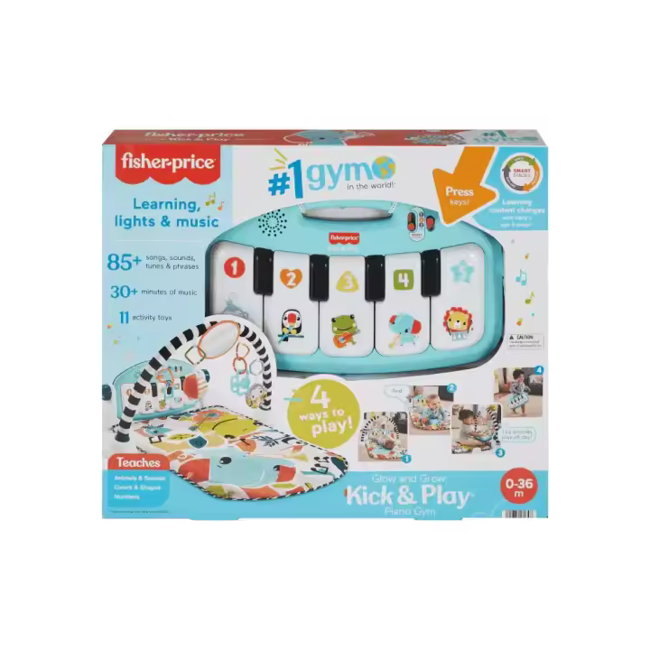 Fisher-Price Gimnasio Alfombra con piano pataditas con luces y sonidos Mattel HWY54 - 1
