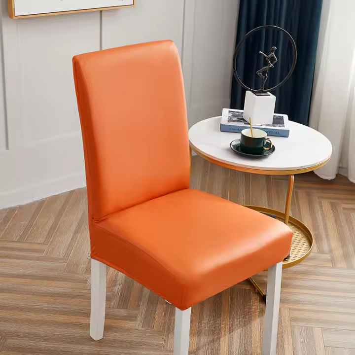 Cubierta De Silla De Cuero Sintético Impermeable Y Resistente Al Aceite Elástica En 15 Colores Variados Para Hotel Y Banquete - 1