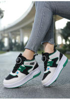 Zapatos De Patinaje Para Niños 2024 Nuevos Primavera Otoño Doble Rueda Deportivos Respirables Talla True Fit Material Superior Cuero - details 33