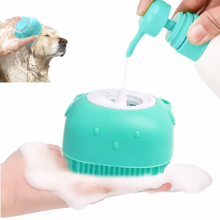 Cepillo de Baño de Silicona Suave para Mascotas - Gel de Ducha Masajeador | Herramientas de Limpieza y Aseo para Perros y Gatos | Peine Suave para un Cuidado Relajante | Suministros de Aseo Profesional - 1