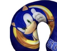 Sonic Cojin cuello coche tren infantil viaje Sonic Azul suave Sega lavable, Original. Película Sonic 3 - details 1