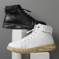 Botas De Piel Para Hombre De Moda Al Aire Libre Botines De Trabajo Ligeros Y Calientes Diseñador Hecho a Mano Clásico Con Cordones Talla Verdadera - details 2