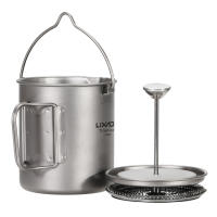 Lixada Taza De Café De Titanio 750ml Con Press Francés Y Cuchara Plegable Para Camping Y Cocina Al Aire Libre - details 20