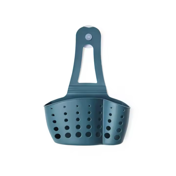 Soporte para esponja de cocina, organizador Caddy para fregadero, cesta colgante para fregadero, escurridor de líquido para lavavajillas, cesta de drenaje, color azul profundo - 1