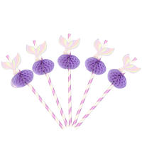 10pcs Bolas De Miel Mermaid Papel Color Morado Para Fiesta De Cumpleaños De Niñas Baño De Mar Fiestas Submarinas Suministros De Fiesta Favoritos Para Niños - details 1