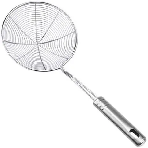 Colador de Malla de 33 cm, colador de Maple inoxidable with ranurasresisto al Calor, colador de Cocina Para Freir - 1