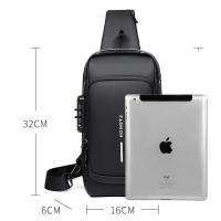 Bolsa De Pecho Para Hombre Con Cerradura De Contraseña Antirrobo Para Motociclista Deporte Al Aire Libre Correr Viaje Cruzbody - details 14