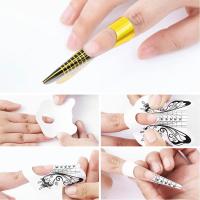 100pcs Formas De Uñas Artísticas Para Gel UV Extensión De Acrílico Estampado Francés Herramienta De Manicura Stencil Adhesivo Creativo Y Conveniente Para Uso Profesional O Doméstico - details 2