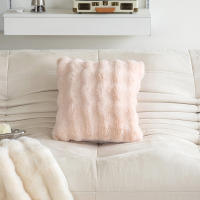 Cojín De Sofá De Velours Imitación De Piel De Conejo Color Sólido Suave Y Cálido Para Sala De Estar Dormitorio Decoración Del Hogar - details 5