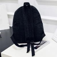 Mochila De Corduroy Para Mujer Estilo Casual Color Sólido Bolsa De Hombro Con Capacidad Para Computadora Y Zapatos - details 15