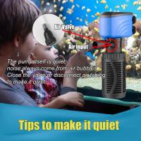 Para Pecera filtro, filtro interno Silencioso para Acuario, Agua Limpia, Bomba de Aire, CREA Ondas (4 W, 450 L/H, Negro) - details 1