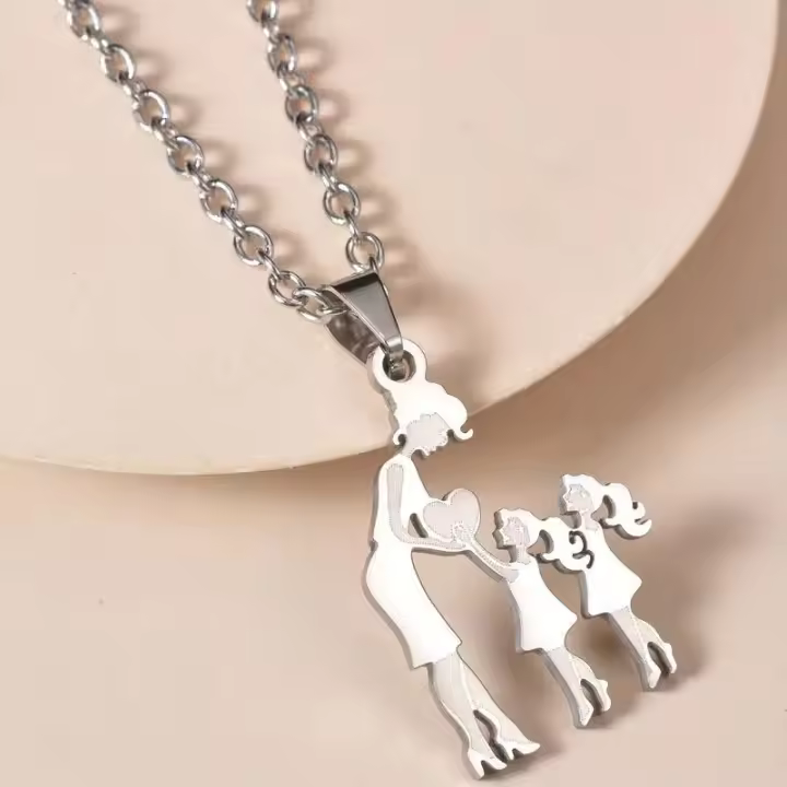 Nuevo collar de Maple inoxidable con Colgante para Madre y Hija, ideal Como regalo para el Día DE LA Madre y La Maestra, con Cadena Cruzada y accesorios. - 1