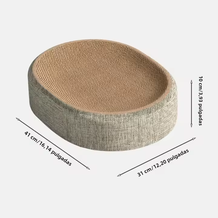Cama De Rascado Para Gatos En Forma Oval Multifuncional Con Almohadilla De Descanso Para Interiores Material De Sisal - 1