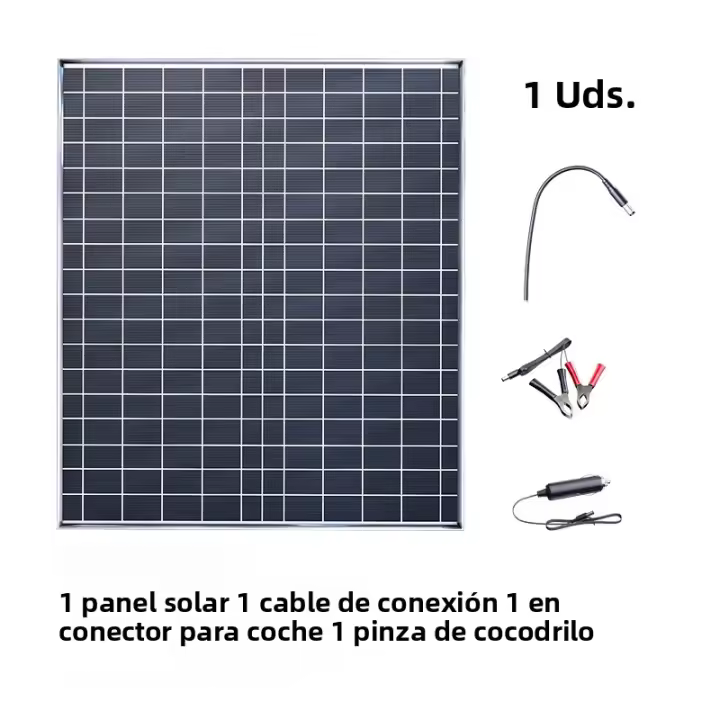 Kit De Cargador Solar De Alta Eficiencia 1000W Con Batería De 12V Para Emergencias Y Camping Recargable Rápido 20W/H - 1