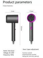 Secador De Pelo Ultrafino Portátil Colorido Moda Ión Negativo Inteligente Profesional Con Frío Y Caliente Para Salón Hogar Hotel - details 10