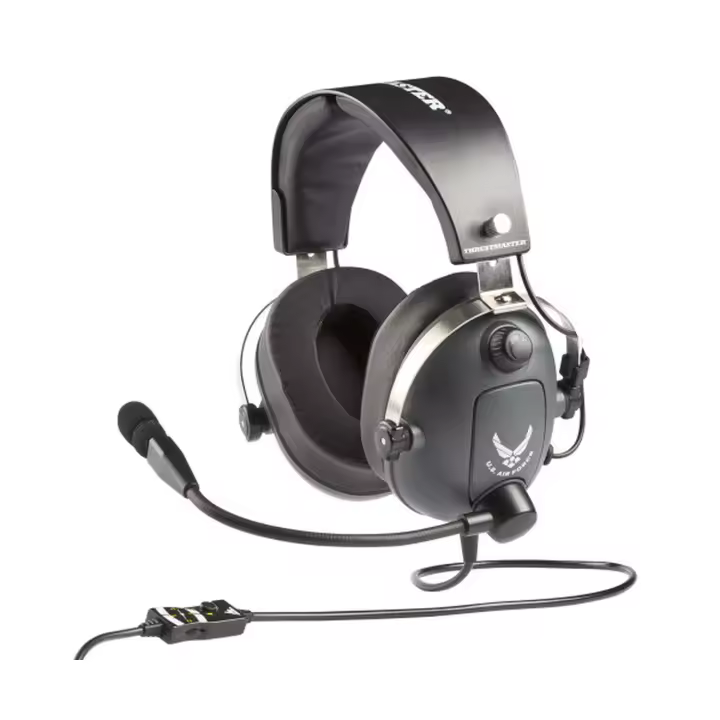 Thrustmaster 4060196 auricular y casco Auriculares Alámbrico Aviación/Control de tráfico aéreo Gris - 1