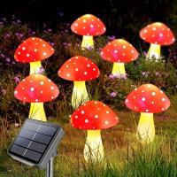 Luces Solares Para Jardín 8 Piezas 50 LED Luces De Hadas Para Exterior Patio Camino Decoración Navideña Con Panel Solar - details 0