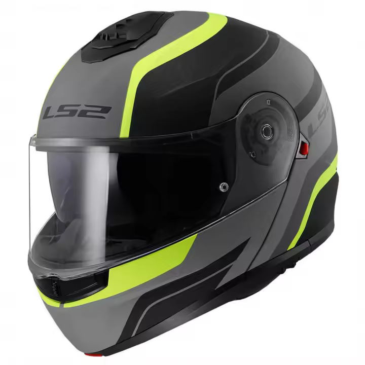 Casco de Moto Modular - LS2 FF908 Strobe II Monza Gris Amarillo Fluor - Homologado ECE 22.06 y P/J - 1