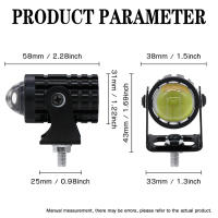 Faros De Motocicleta LED Con Interruptor Doble Color Bajo/Alto Brillo Moto Auxiliar DRL Lámparas De Neblina En Aleación De Aluminio - details 1