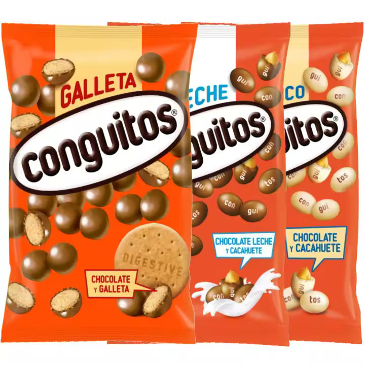 Conguitos pack 3 KG : blanco + galleta leche + chocolate con leche - 1