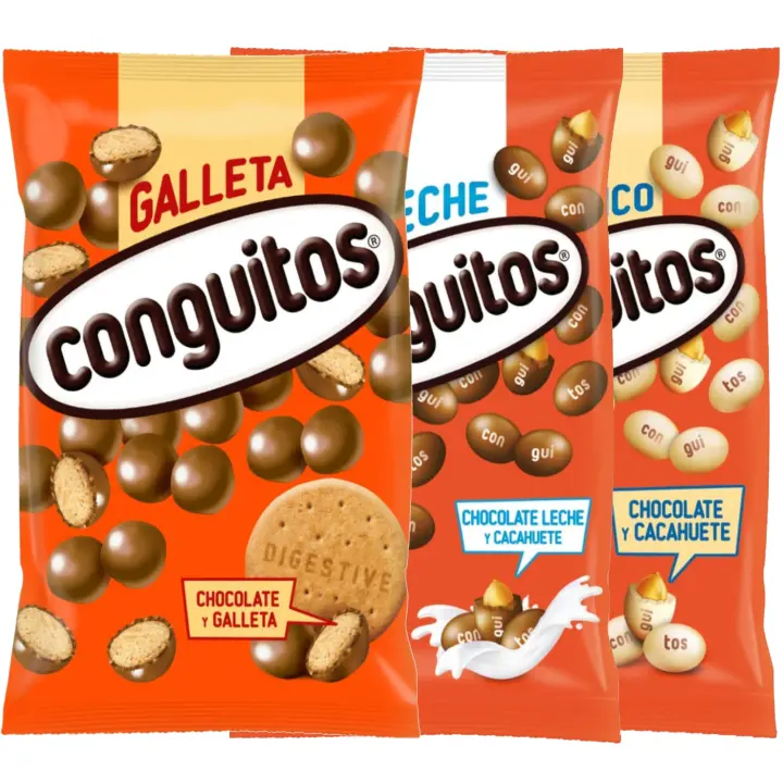 Conguitos pack 3 KG : blanco + galleta leche + chocolate con leche - 1