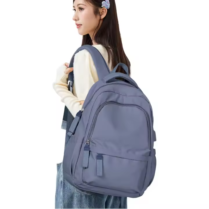 Mochila para computadora portátil, mochila para computadora portátil impermeable con bolso escolar de 15 pulgadas con carga USB - 1