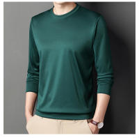 Camiseta De Manga Larga Para Hombre En Color Sólido Cuello Redondo Camisa Polo Casual Algodón Transpirable Para Primavera Y Otoño - details 12