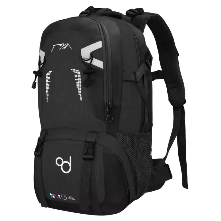 Ociodual Mochila Senderismo 40L Negra Ligera Impermeable Mochila Viaje Supervivencia Plegable Mochila Mujer Camping Mochila Hombre Trekking Montaña Mochilas Marcha Nórdica Deporte - 1