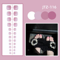 24 Pcs Uñas Postizas Removibles Para Dedos Del Pie En Color Sólido Gloss Fácil De Usar Sin Pegamento Uñas Falsas De Acrílico Para Arte De Uñas - details 16