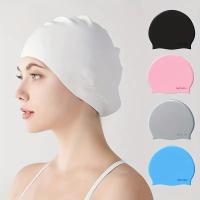 Gorro De Natación De Silicona Impermeable Y Elástico Para Mujeres Y Hombres Gorro De Natación Puro Color De Alta Elasticidad - details 0