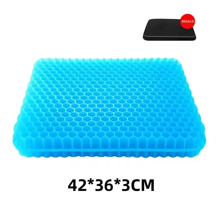 Almohadilla De Silla Gel Doble Gruesa Para Alivio De La Presión Verano Transpirable Suave Para Coche Oficina Silla - 1
