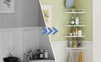 MAGIC SELECT Estantería Telescópica de Baño. Estante Esquina de Ducha de Plástico y Metal sin Taladro. Organizador de Bañera, Cocina, Lavabo de Altura Ajustable 180 a 325 cm con 4 Baldas, Toallero y 3 Ganchos - details 2