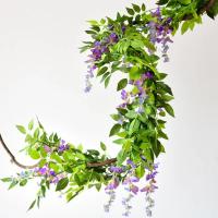 Guirnalda De Flores Artificiales De 2m Vine De Wisteria Con Hojas Para Exterior Decoración De Pared Falsa Flor Colgante Para Hogar Y Bodas - details 3