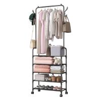 LUTODY - Perchero pie de burro y Zapatero, Colgador de ropa con estante para zapatos y accesorios, Multifuncional para salón, dormitorio, sala de estar y entrada - details 2