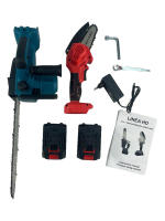 2 Motosierras eléctricas LINEA HD 2X1 con empuñadura, depósito de aceite y 2 baterías recargables para cortar madera - details 0