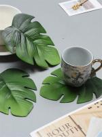 Tazas De Tapete Protector De Mesa Monstera Hoja Tropica Verde Ecológico Anti-Derrame Lavable Para Fiesta De Navidad Y Boda Decoración De Hogar - details 1