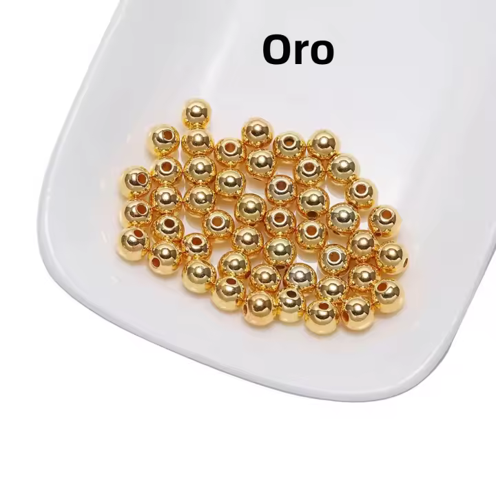 30-400pcs Bolas De Espaciador Redondas De Color Oro 3-12mm Para Creación De Joyería Collares Pulseras DIY Accesorios De Manualidades - 1